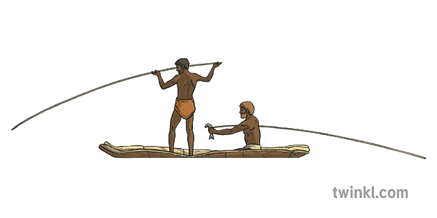 Aboriginal Men Spear Iascaireacht I Canoe History Australia Ks2 1